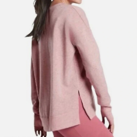 Athleta Balance Pink Pull Over Boxy Crewneck Sweatshirt Women’s Sz Small - Picture 2 of 9